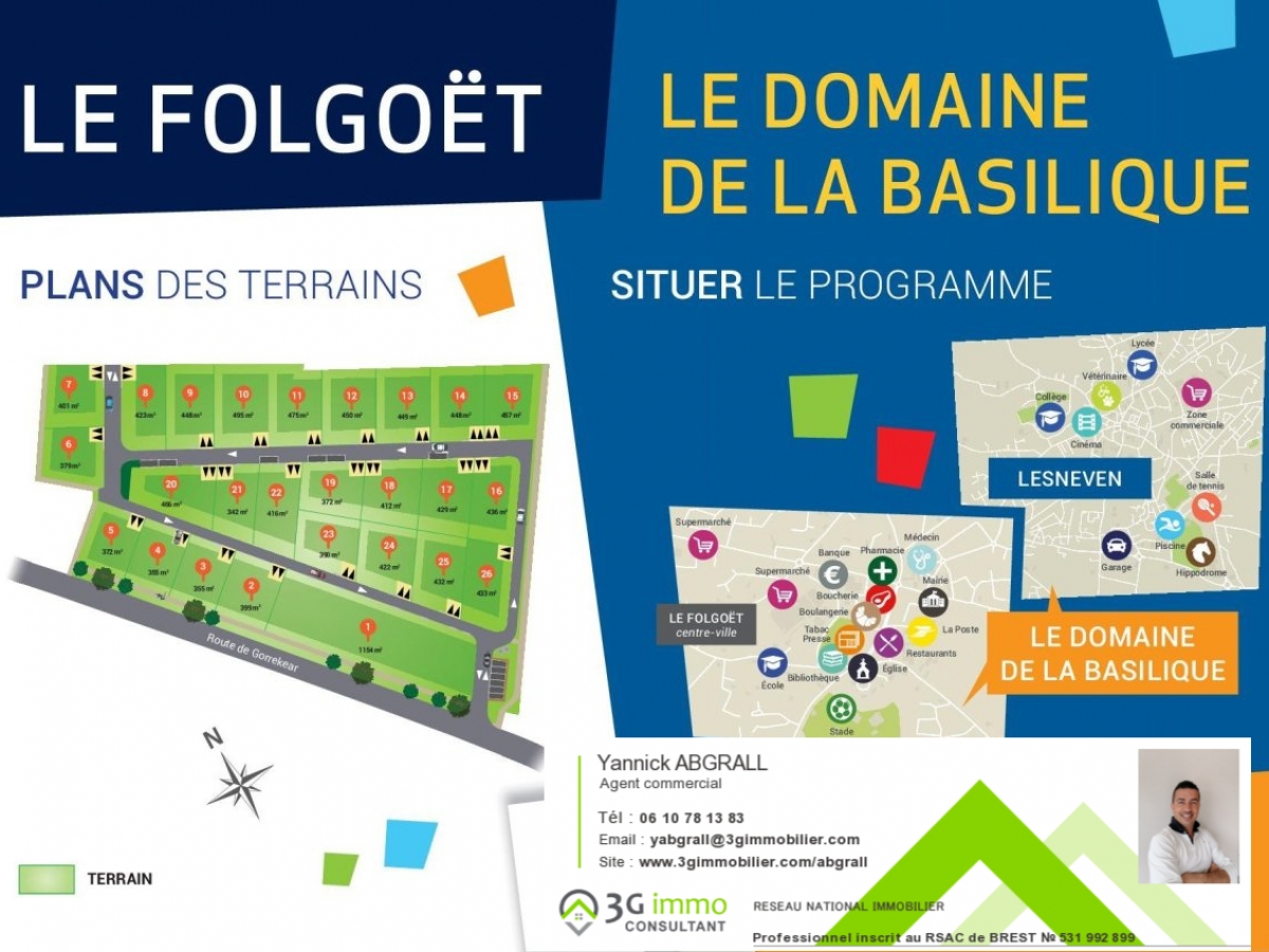 Vente Terrain à Le Folgoët (29260) - 3G Immobilier